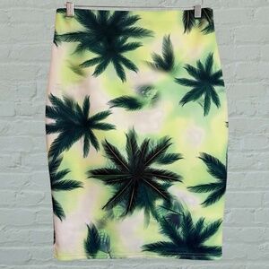 Missguided Palm Tree 🌴 Midi Bodycon Skirt size 10